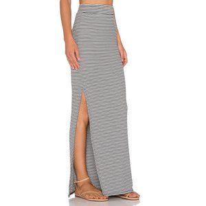 ATM Anthony Thomas Melillo Striped Side Slit Maxi Skirt